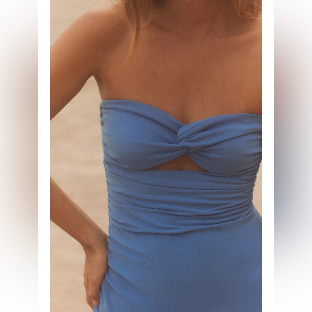 Zara NWT blue cutout maxi occasion dress - Picture 7 of 11